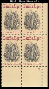USA5 #2010 MNH PB4 Horatio Alger - Bild 1 von 1