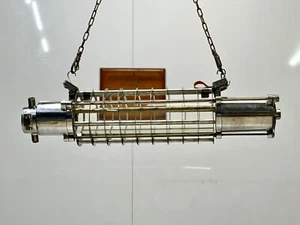 Made In Germany Original AQUA SIGNAL Reclaimed Industrial Hanging Tube Light - Picture 1 of 13