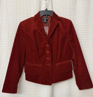 Chaqueta Blazer J. Peterman Company Pana Rojo Borgoña Para Mujer 10 Nueva sin Etiquetas Foto 1 de 4