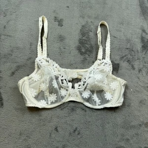 Sujetador LIOU Mujer 34C Blanco Floral Bordado Transparente Con Aros Hecho en Francia Encaje - Imagen 1 de 12
