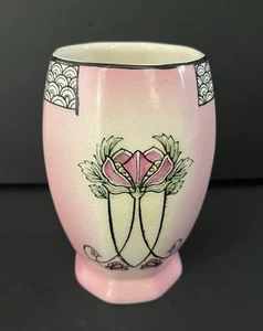 Antique Art Deco Porcelain Vase Crownford Of Burslem Ford & Sons Wisteria Flower - Picture 1 of 6