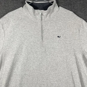 Vineyard Vines Sweater Herren 2XL grau Performance Quarter Zip Pullover Wal Logo - Bild 1 von 8