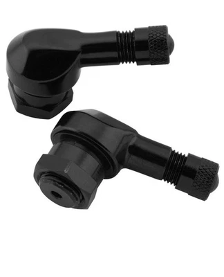 Vástagos de válvula de aluminio en ángulo BikeMaster negro 152102 Foto 1 de 3