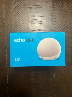 Amazon Echo Dot (4th Gen) Smart Speaker with Alexa Wifi Glacier White NEW SEALED - Image 1 of 4