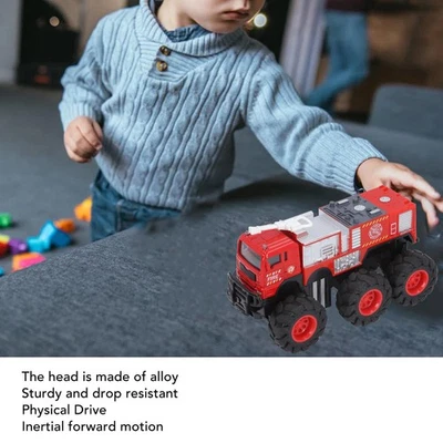 1:16 Scale Diecast Fire Truck Alloy Big 6 Wheel Drive Fire Engine Model - Image 1 of 4