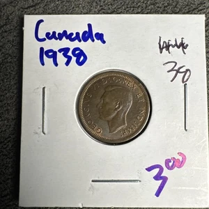 1938 Canada 1 Cent. Mint Condition. UNC. KG & MP. Non Magnetic. Copper - Picture 1 of 4