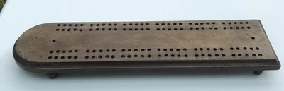 Antique Vintage Mahogany Cribbage Board with Pegs - Image 1 of 3