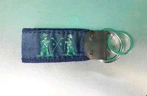 NGLA National Golf Links Gürtel Handarbeit Leder SCHLÜSSELRING Anhänger Marineblau N3 - Bild 1 von 4
