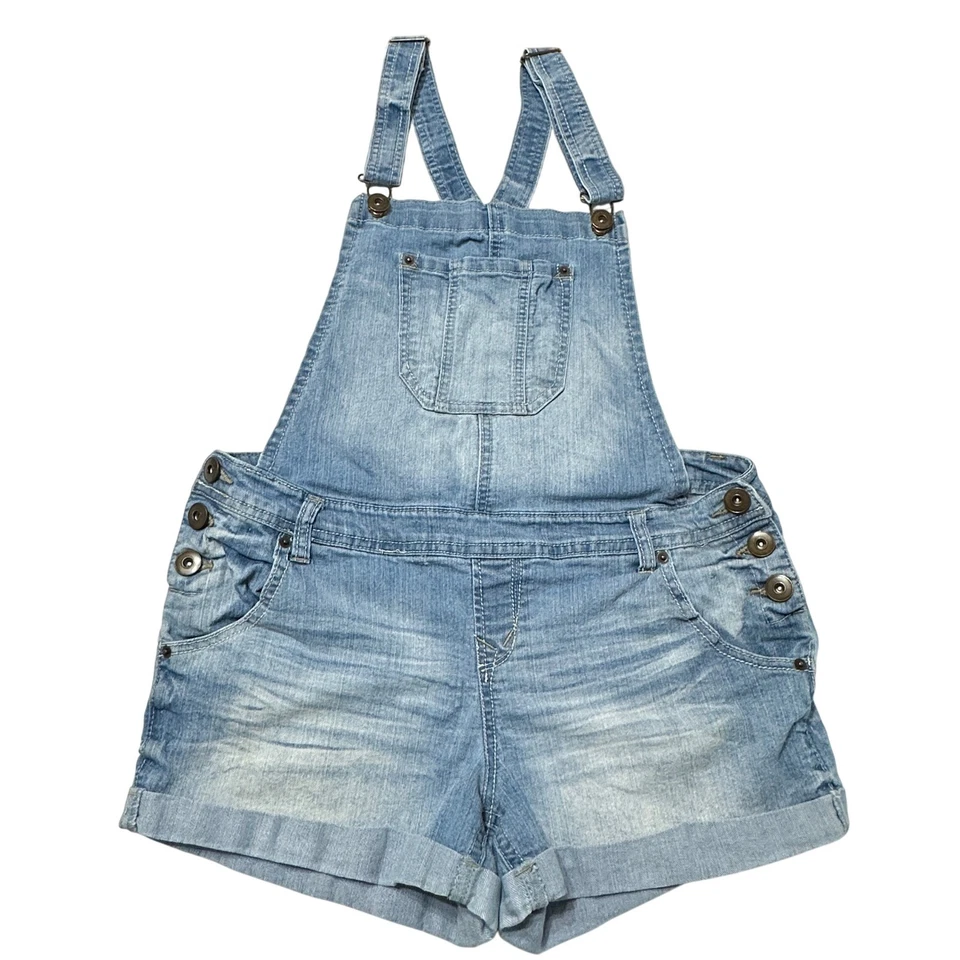 复古 Bongo 牛仔整体短裤女式 L 浅水洗牛仔裤短裤休闲 Y2K — 第 1/4 张图片