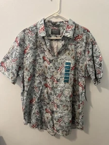 NWT Men's Blue Floral Hawaiian Shirt Size XXL - Picture 1 of 4