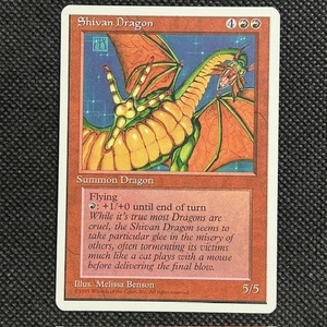 1995 MTG Magic The Gathering 4th Edition Shivan Dragon NM Unplayed - Picture 1 of 2