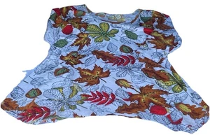 COLLECTIONS ETC. Herbst Herbst Erntedank Blätter Top verziertes Flair Damen L - Bild 1 von 12