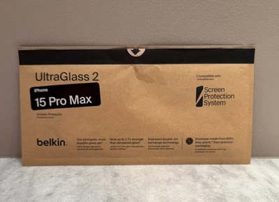 Belkin UltraGlass 2 Screen Protector for Apple iPhone 15 Pro Max - Brand New! - Image 1 of 2