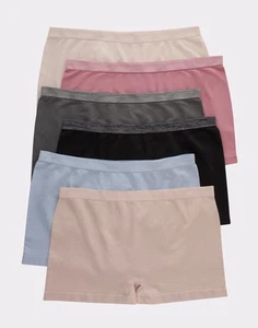 Hanes Boyshort 6-Pack Panties Women Comfort Flex Fit Microfiber Stretch sz S-2XL - Picture 1 of 8