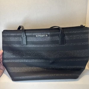Kate Spade große Tasche schwarz & silber gestreift - Bild 1 von 12