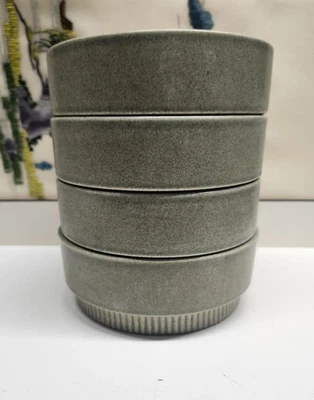 4- Pfaltzgraff Nordic Green Bowls Stoneware Soup Cereal Vintage 1970's Retro - Image 1 of 4