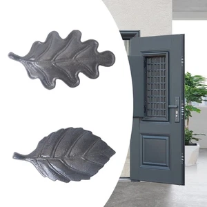 Windproof Iron Door Stoppers Leaf Pattern Waved Shape Decorative Home Ornament - Picture 1 of 10