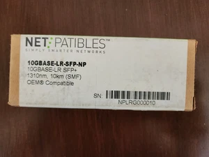 Net Patibles 10GBase-LR SFP+ 1310nm, 10km (SMF) OEM Compatible 10GBASE-LR-SFP-NP - Imagen 1 de 10