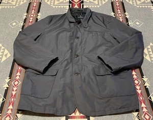 Brooks Brothers Men’s Quilted Lined Jacket Navy Blue Size L Corduroy Collar T28 - Picture 1 of 9