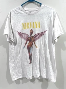 T-shirt bianca Nirvana In Utero fascia grunge taglia large - Foto 1 di 3