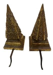 2 Bombay Company Gold Fleur de Lis, Swirl Weihnachtsbaum Strumpf Halter 8" ANSEHEN - Bild 1 von 24