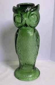 Vintage MCM Eule Kerzenhalter grün Glas Italien 10,5” hält bis zu 2” Kerze - Bild 1 von 7