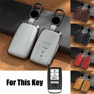 Alloy Leather Car Key Fob Case Cover For Acura CDX TLX RLX RDX MDX ILX 2016-2020 - Picture 1 of 17
