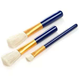 Signature Club A Cobalt Blue 3piece Makeup Brush Set - Picture 1 of 2