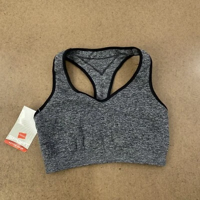 Hanes Sport Women's Size Small Charcoal Heather Gray Padded Racerback Bra NWT - Image 1 of 4