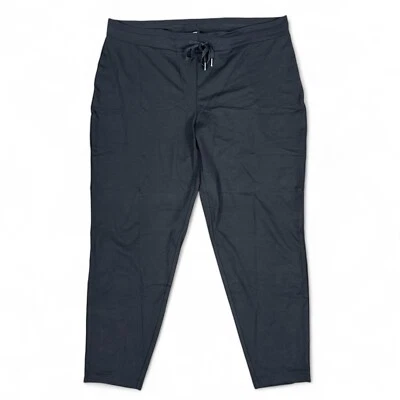 HUE Knit Joggers Womens Size XL Black Drawstring Waist Rayon Nylon New - Image 1 of 4