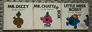 3 ROGER HARGREAVES LITTLE MISS MR MEN BOOKS ~ CHATTERBOX DIZZY BOSSY - Picture 1 of 6
