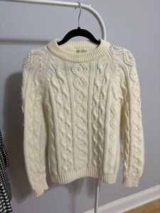 VTG 70s Kings Road Sears Men’s Cable Knit Fisherman's Sweater Ivory Size M