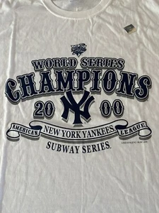 VTG NWOT 2000 New York Yankees World Series Championship T Shirt 2X XXL Subway - Picture 1 of 8