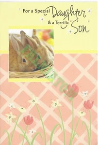 Nuevo de Lote Antiguo Tarjeta de Pascua Sello - Hija y Marido - Imagen 1 de 2