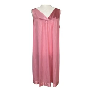 Vintage Vanity Fair Rosa Nylon Nachthemd Slip Kleid Größe Large - Bild 1 von 8
