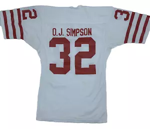 Vintage 70er Wilson Trikot OJ Simpson 49ers rot weiß 3/4 Arm Jersey Gr. 36 - Bild 1 von 12