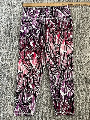 Roaman's Women's Capri Legging Size 14/16 Medium Stretch Pink White Purple - Image 1 of 4