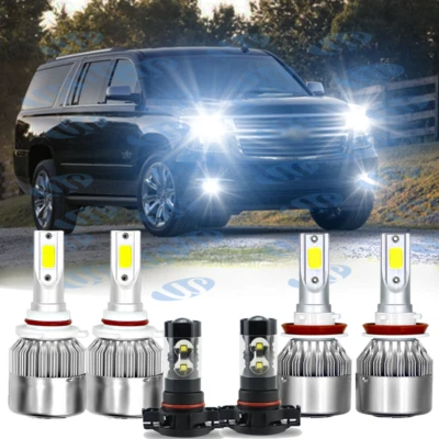 Fit For 2007-2014 Tahoe Suburban Xenon White LED 9005+H11 Hi-Low+Fog Lights Bulb - Image 1 of 4