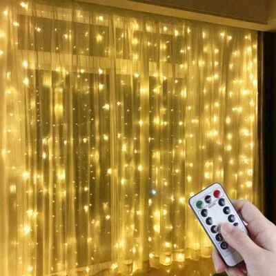 300/600 LED Curtain Fairy String Lights Indoor Controller Window Wedding Decor - Image 1 of 4
