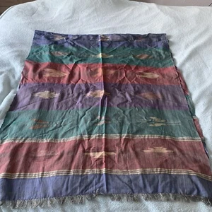Vintage Pashmina Native American Navaho Embroidered Pattern Wrap Scarf 200x80cm - Picture 1 of 6