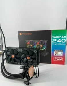 Thermaltake WATER 3.0 Riing RGB Edition 240 AIO CL-W107-PL12SW-A Original box - Afbeelding 1 van 16