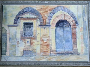 Vintage Original large oil painting of Italian street view by Margaret McIntyre - Picture 1 of 18