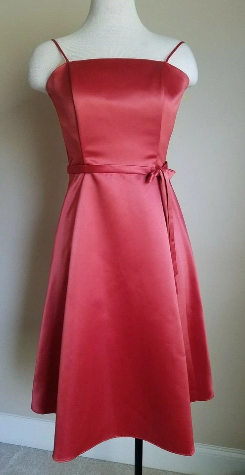 Fiesta Sz S orange terracotta sleeveless lined women high waist prom party dress - Image 1 of 4