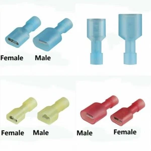20 Set 6.3mm Insulated Female Male Spade Tab Terminals Connector Red/Blue/Yellow - Picture 1 of 12