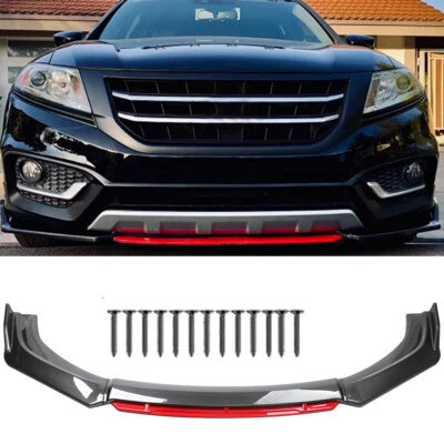Front Bumper Lip Spoiler Splitter Air Dam Gloss for HONDA Civic Fit Universal - Image 1 of 4