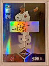 CC Sabathia AUTO~PATCH #/25 Leaf Limited Monikers Blue 2004 Autograph SP HOF C C