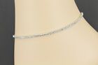 Silver Anklet Crystals Stretch Ankle Bracelet 8.5" Stretchy Crystal Beads Bead
