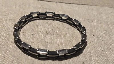 Pulsera Cincel Acero Inoxidable Caucho Negro 8.75 pulgadas Foto 1 de 4