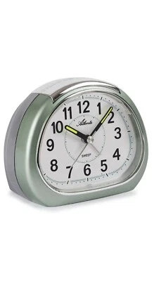 Quarzwecker ohne Ticken Geräuscharm Licht Snooze Analog Grün - ATLANTA 2152-6 - Bild 1 von 3
