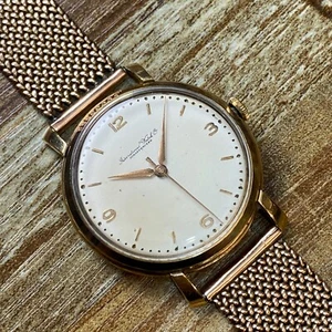 Vintage 18k Gold IWC Wristwatch on 14K Gold Bracelet c. 1957 cal. 89 Fancy Lugs - Picture 1 of 12